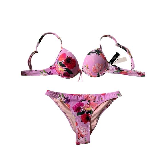 NWT Victoria’s Secret Swim Set Floral Bikini set bra 32B & cheeky Bottom medium - Picture 1 of 6